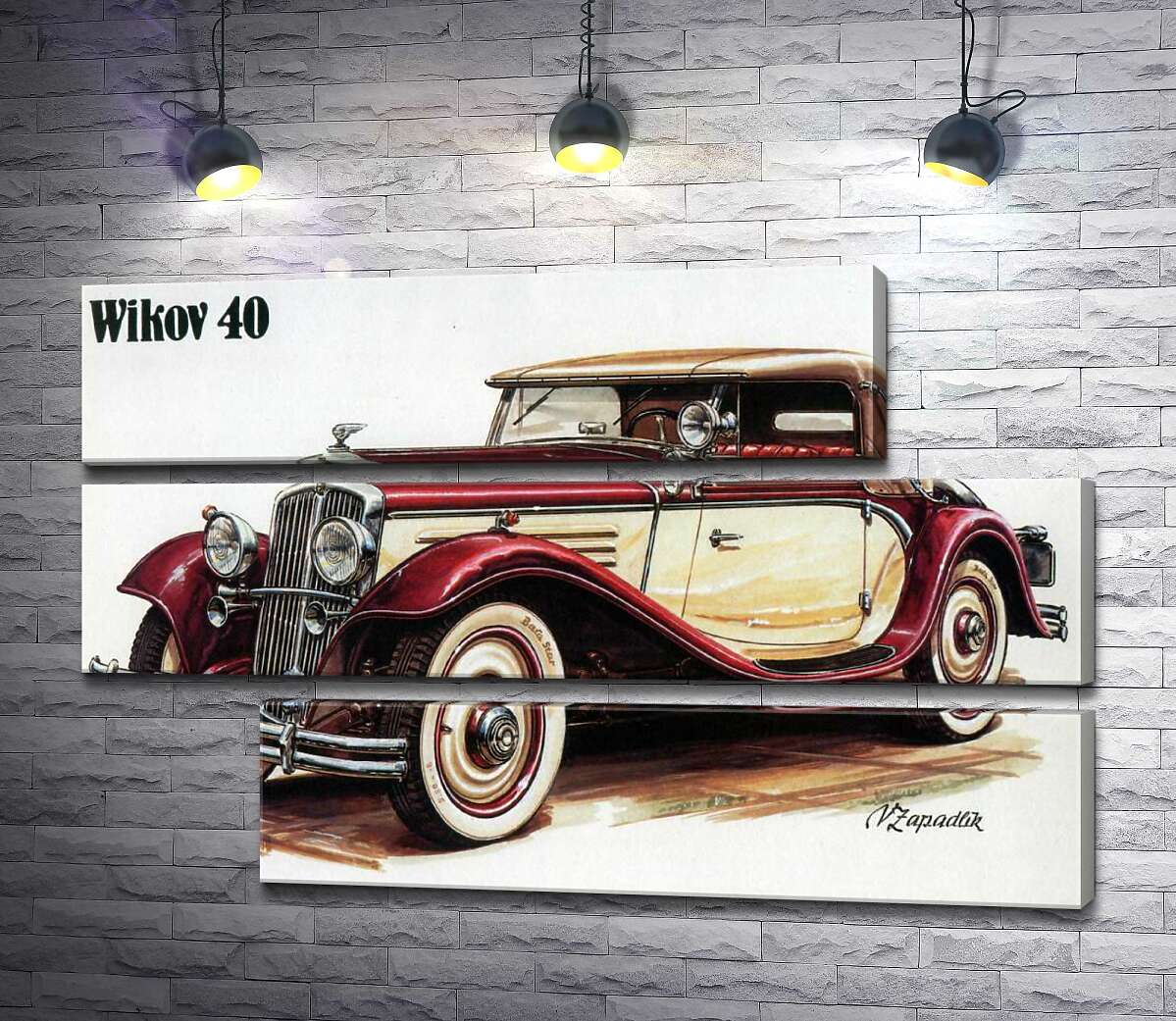 модульна картина Чеський ретро-автомобіль Wikov 40 (Модуль №16)