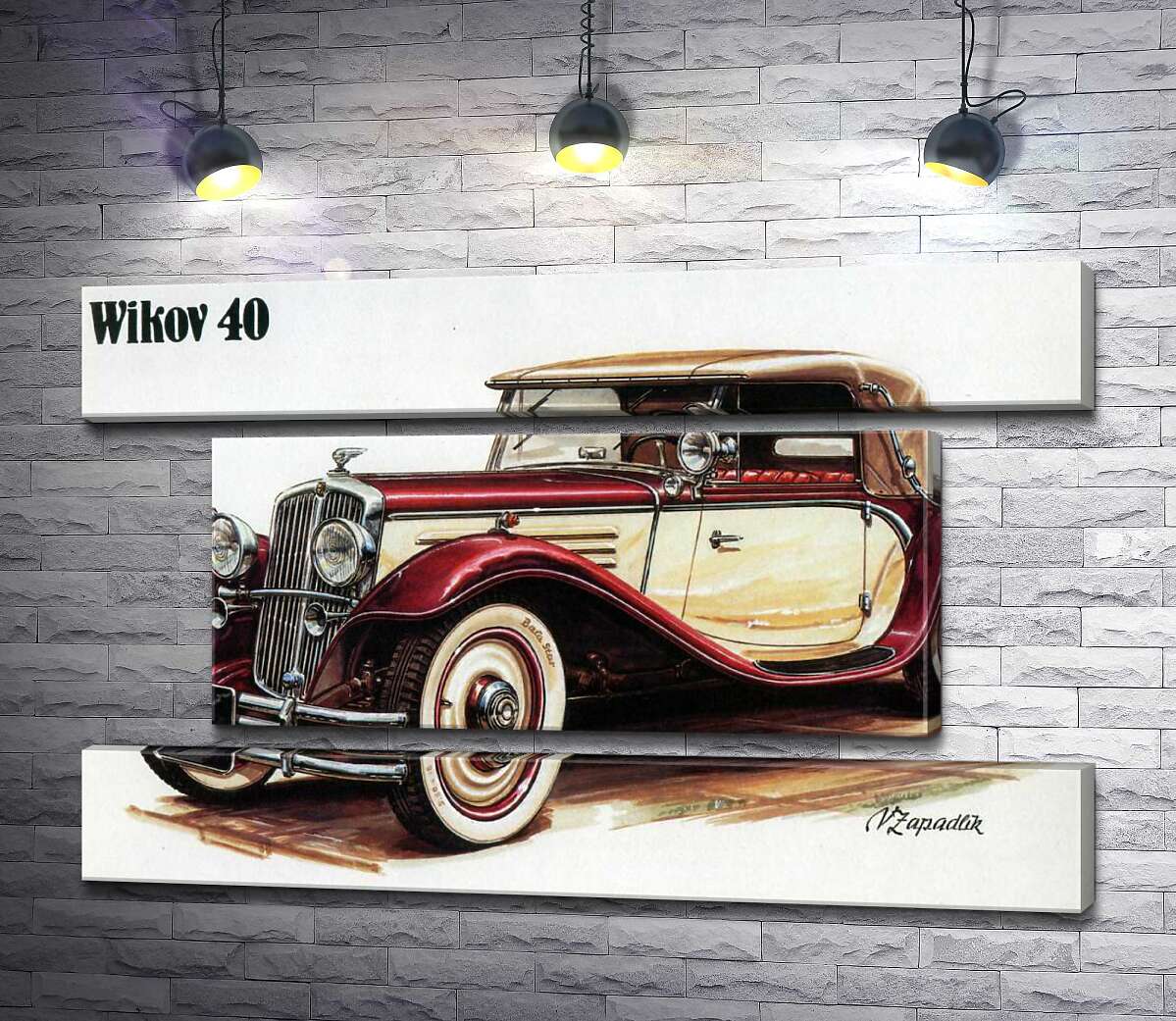 модульна картина Чеський ретро-автомобіль Wikov 40 (Модуль №18)