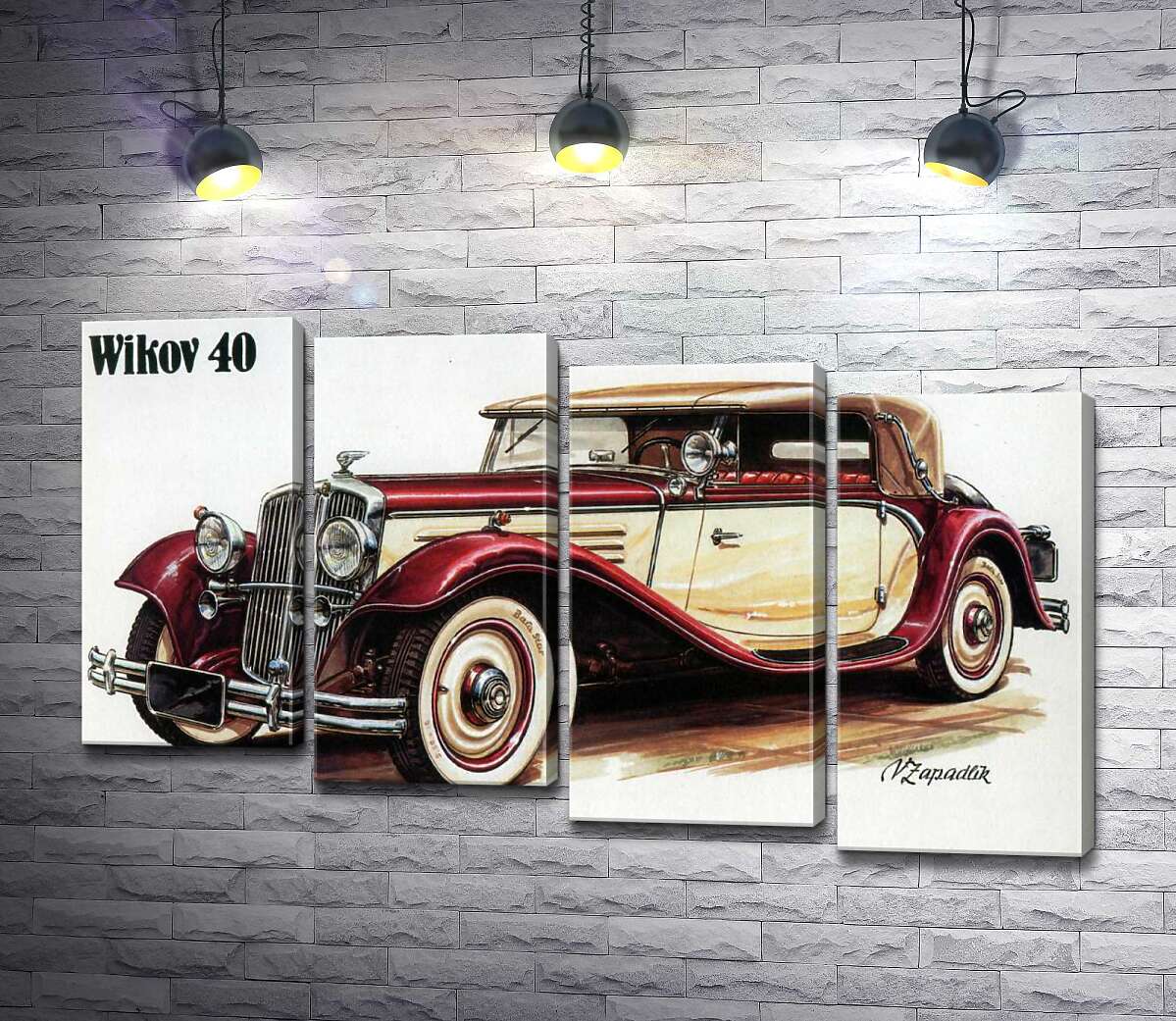 модульна картина Чеський ретро-автомобіль Wikov 40 (Модуль №19)