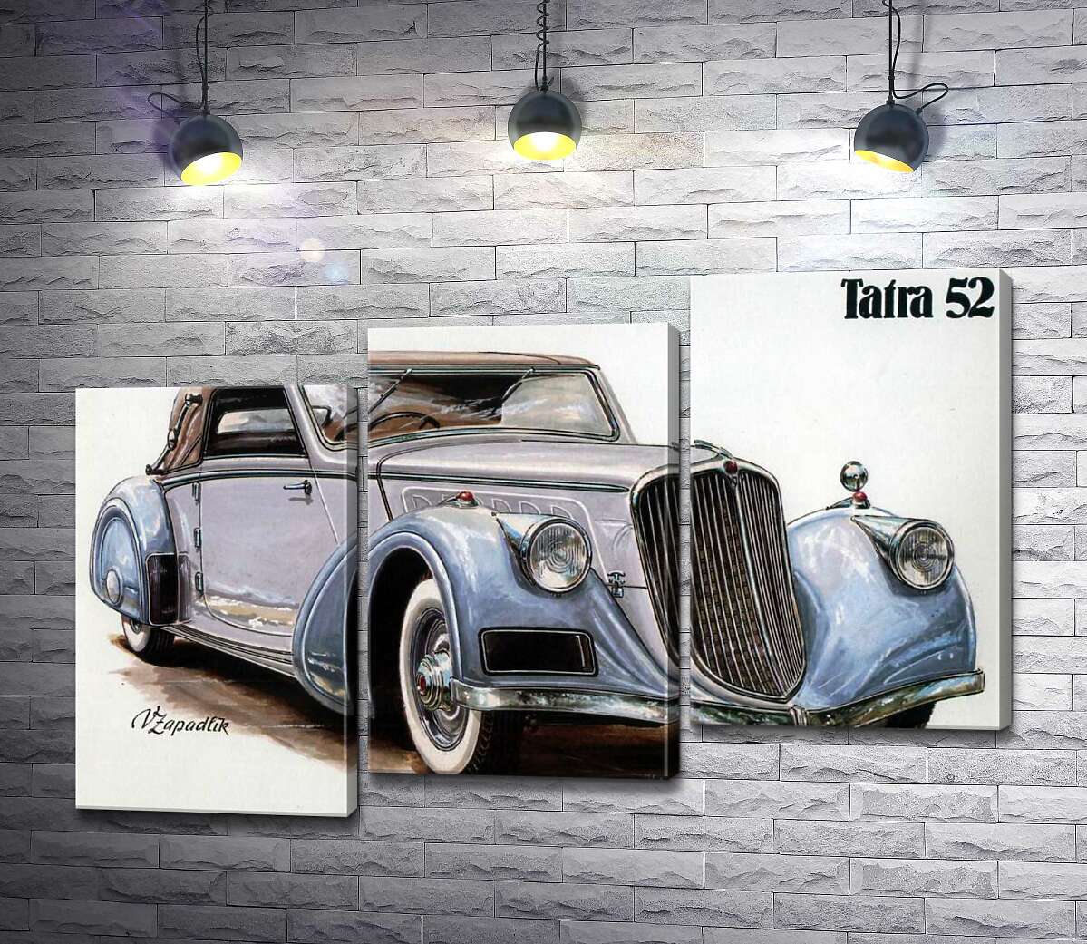модульна картина Небесно-блакитний автомобіль Tatra 52 (Модуль №14)