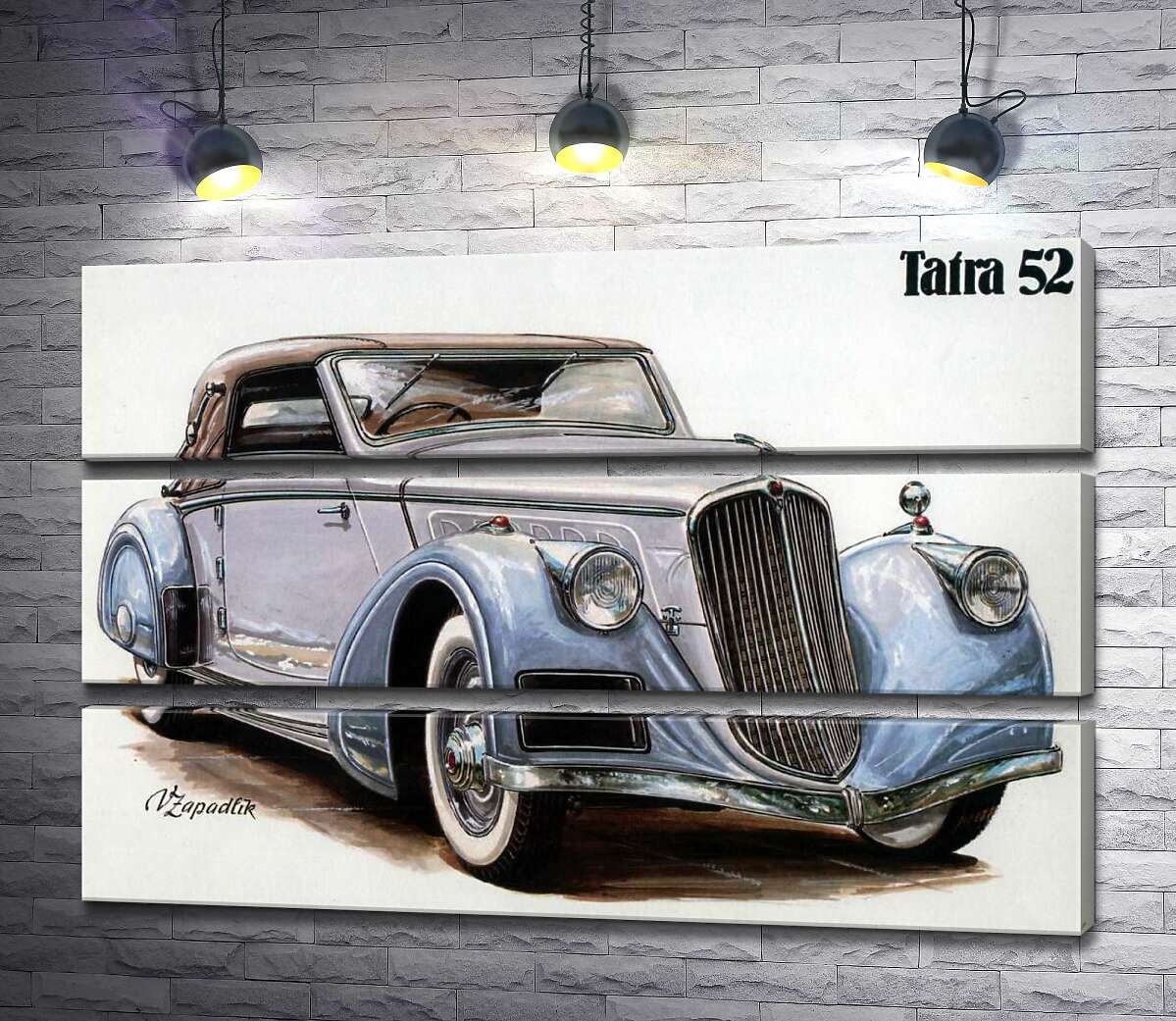модульная картина Небесно-голубой автомобиль Tatra 52 (Модуль №15)