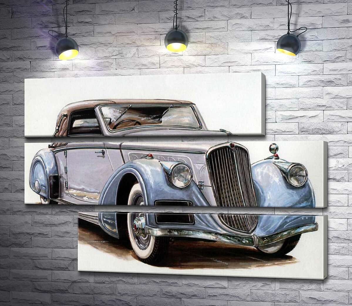 модульна картина Небесно-блакитний автомобіль Tatra 52 (Модуль №16)