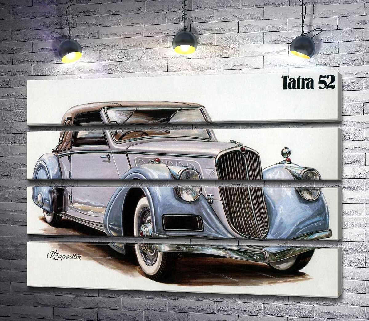 модульна картина Небесно-блакитний автомобіль Tatra 52 (Модуль №22)