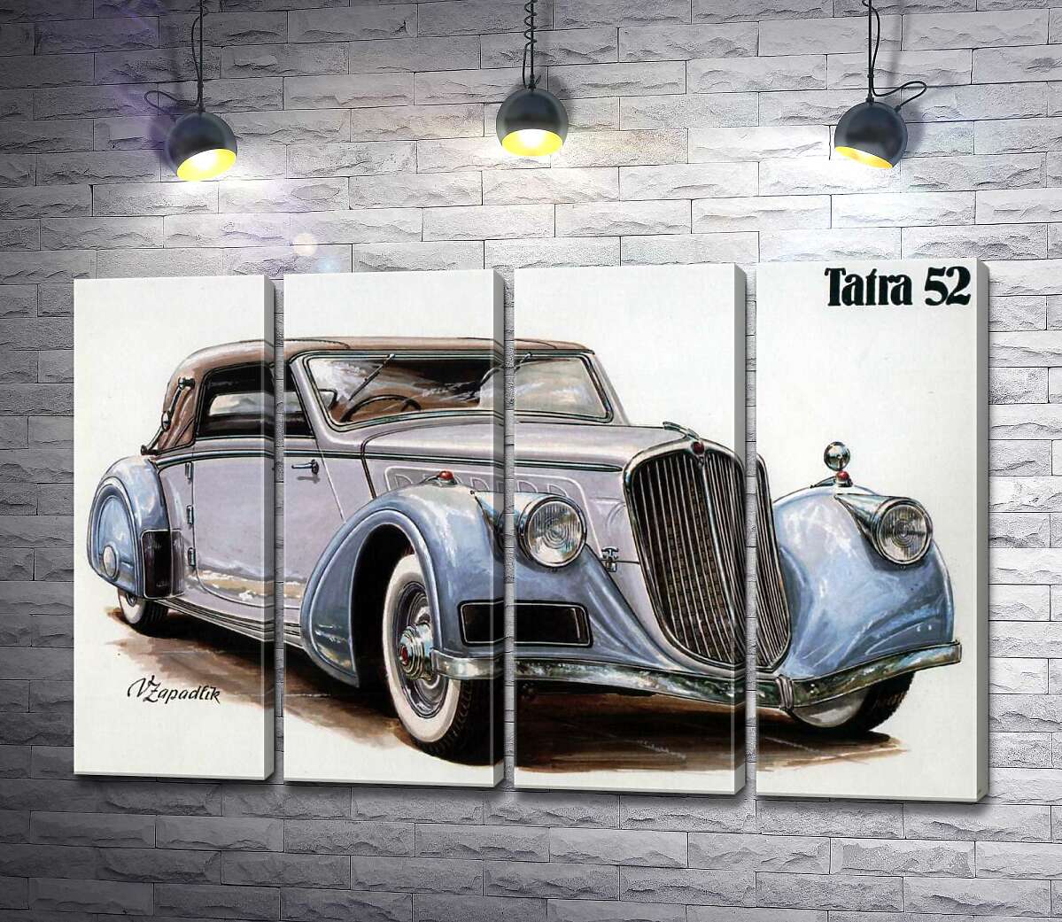 модульна картина Небесно-блакитний автомобіль Tatra 52 (Модуль №24)