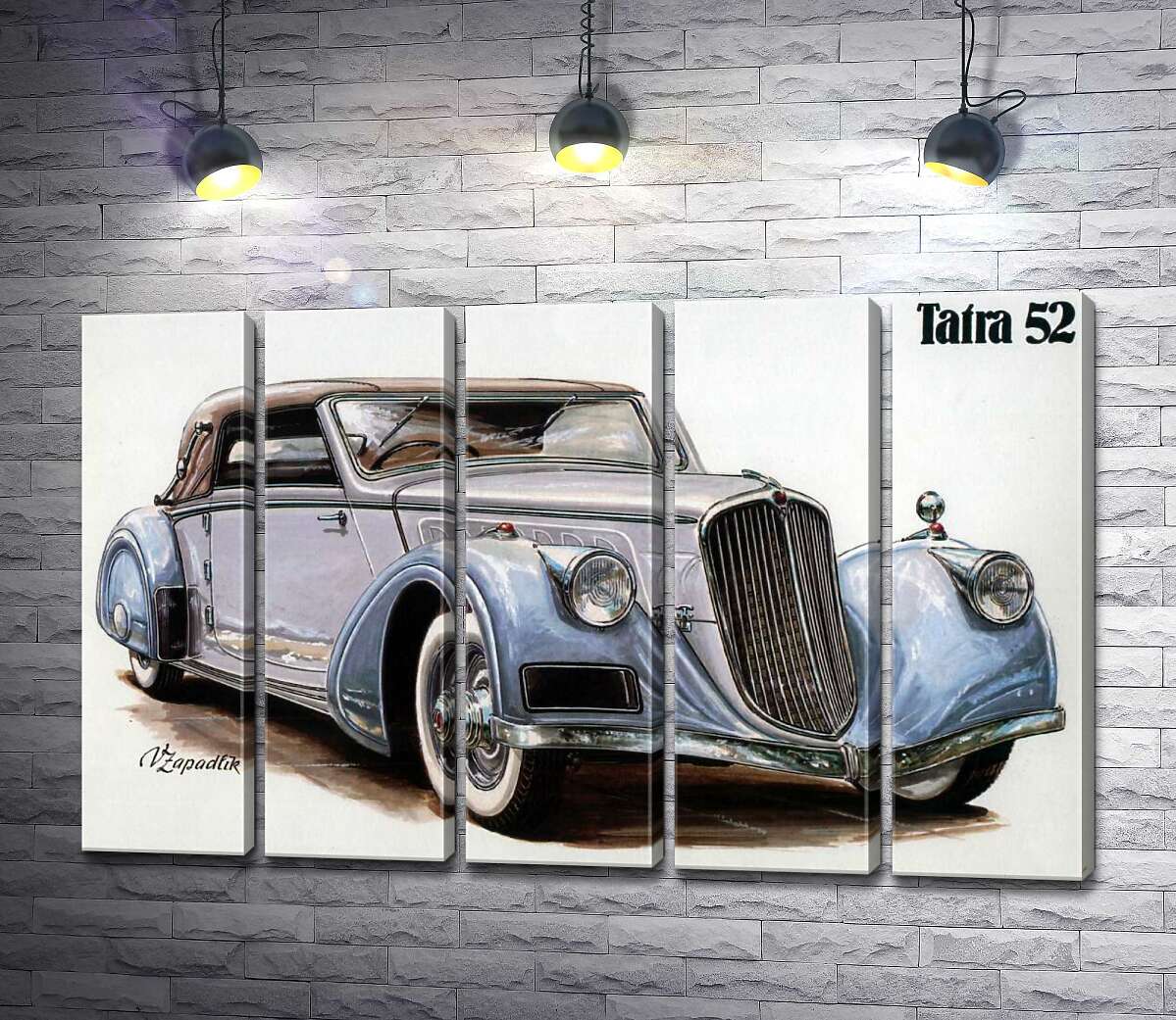 модульна картина Небесно-блакитний автомобіль Tatra 52 (Модуль №26)