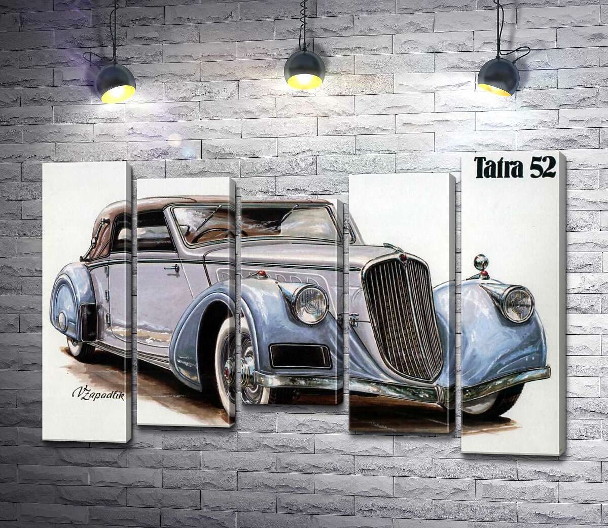 модульна картина Небесно-блакитний автомобіль Tatra 52 (Модуль №27)