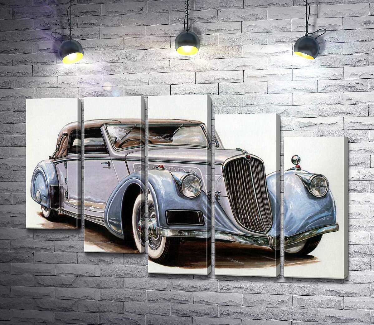 модульна картина Небесно-блакитний автомобіль Tatra 52 (Модуль №28)