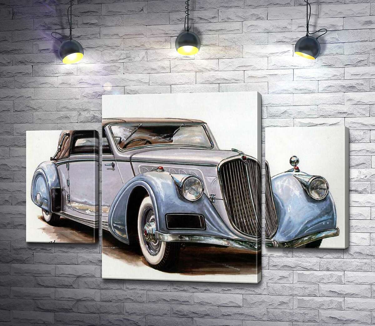 модульная картина Небесно-голубой автомобиль Tatra 52 (Модуль №5)