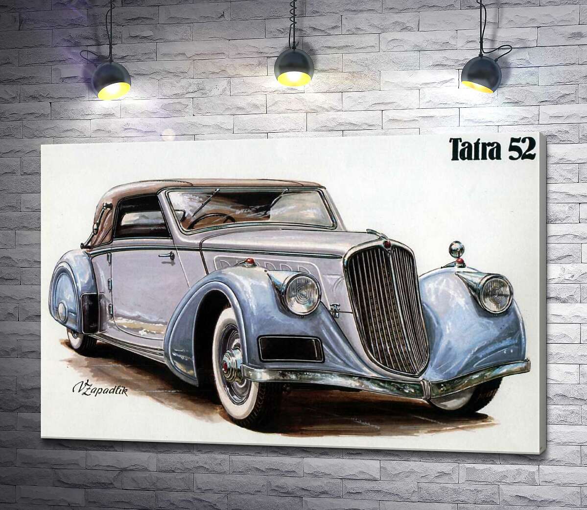 картина Небесно-голубой автомобиль Tatra 52