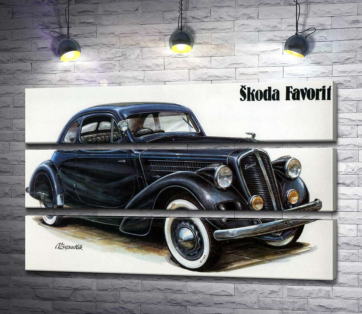 модульная картина Компактный автомобиль Skoda Favorit (Модуль №15)