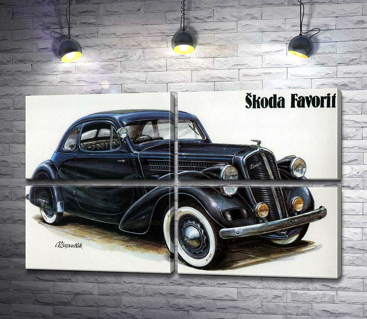 модульная картина Компактный автомобиль Skoda Favorit (Модуль №25)