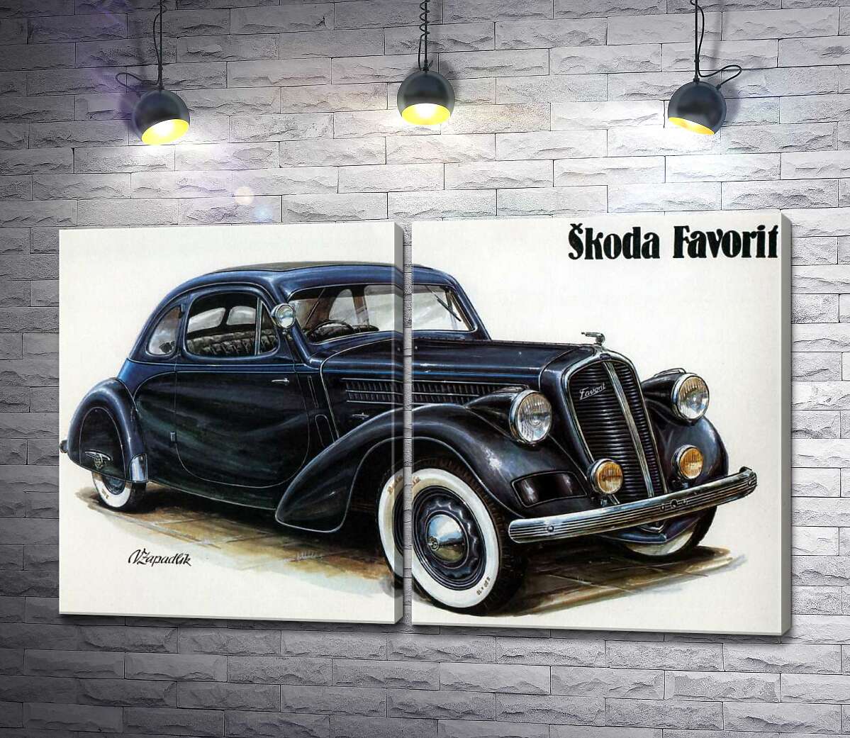 модульная картина Компактный автомобиль Skoda Favorit