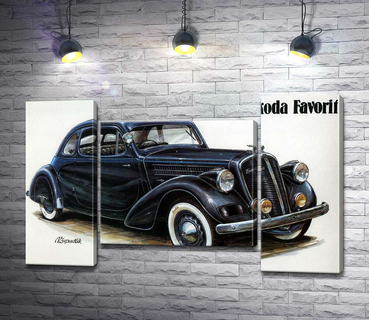 модульная картина Компактный автомобиль Skoda Favorit (Модуль №11)
