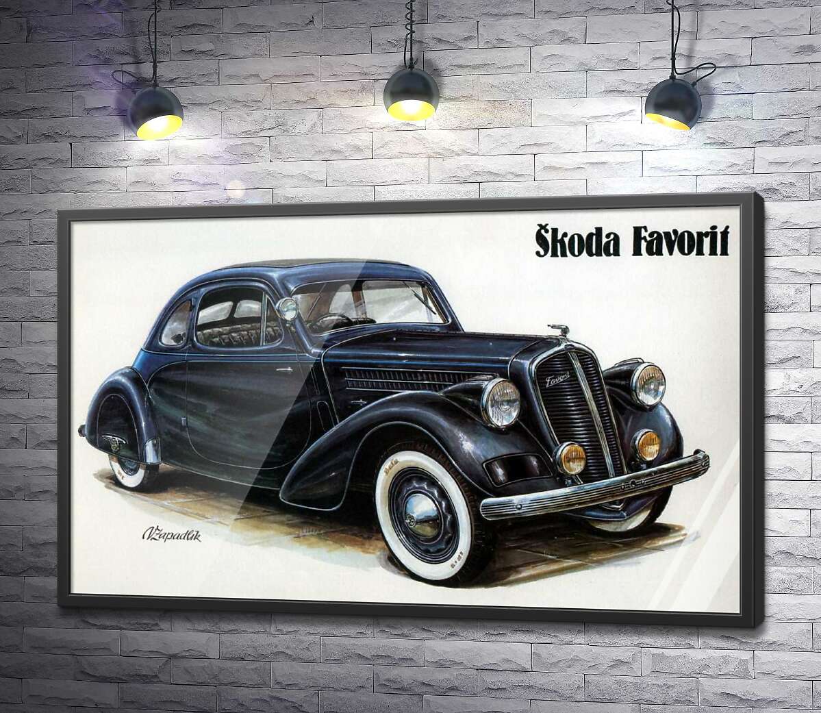 постер Компактный автомобиль Skoda Favorit