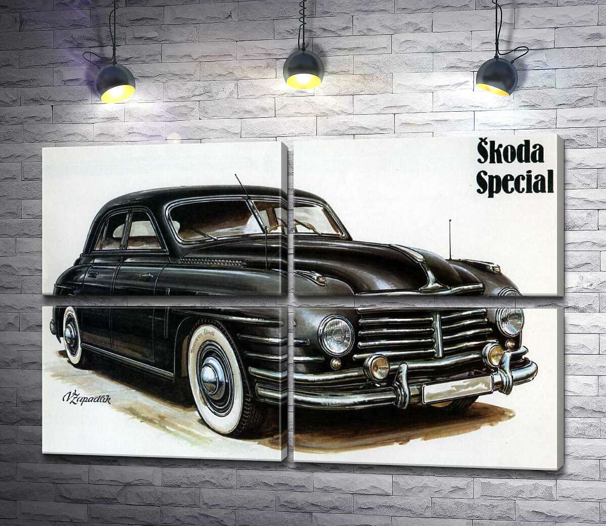 модульна картина Чорний автомобіль Skoda Special (Модуль №25)