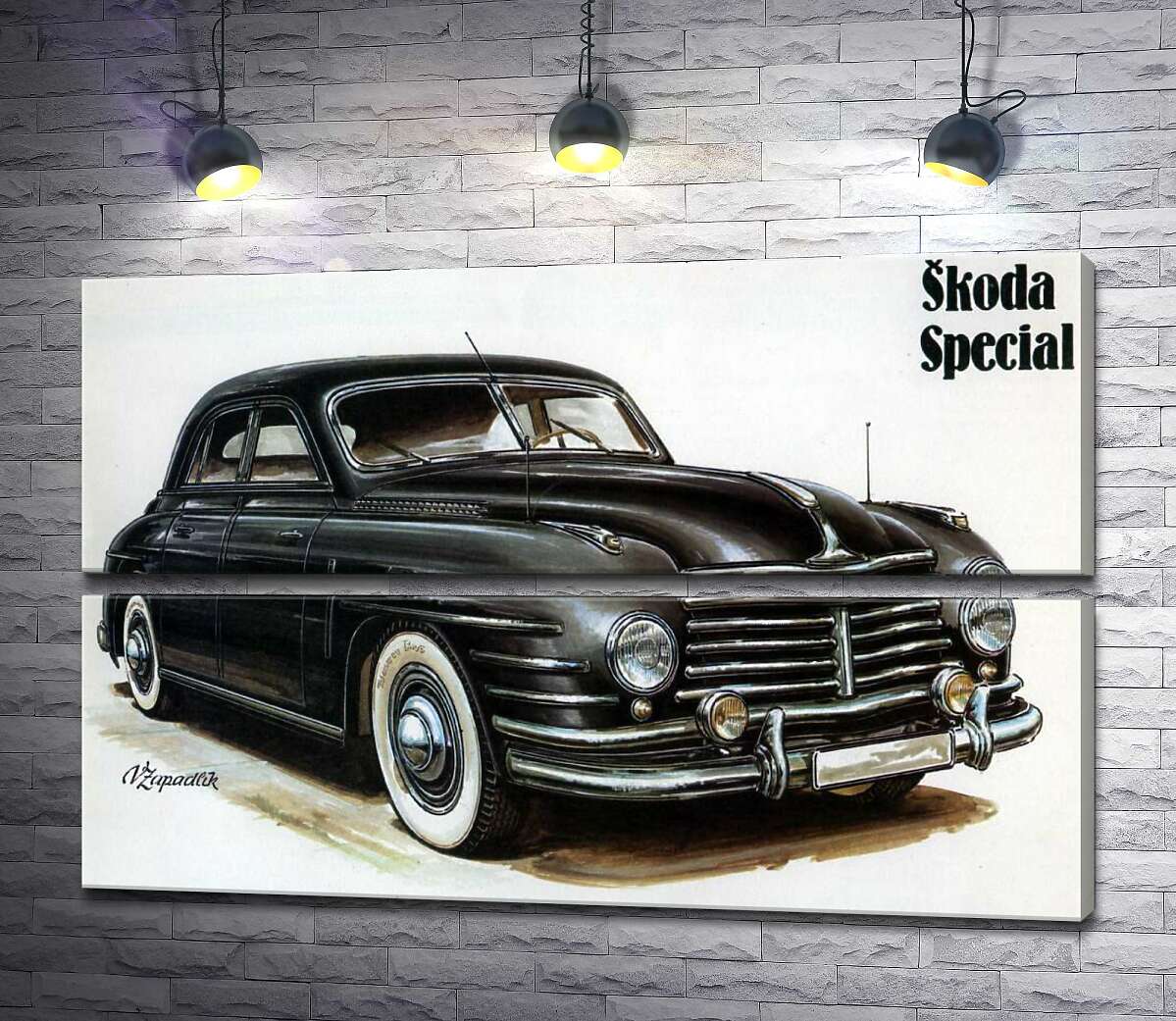 модульна картина Чорний автомобіль Skoda Special (Модуль №7)