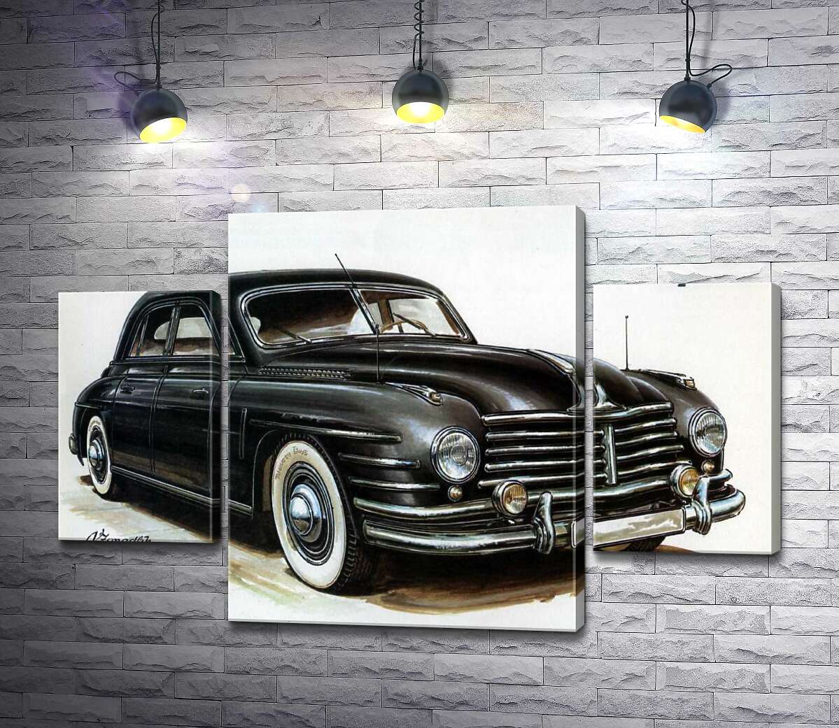 модульная картина Черный автомобиль Skoda Special (Модуль №5)