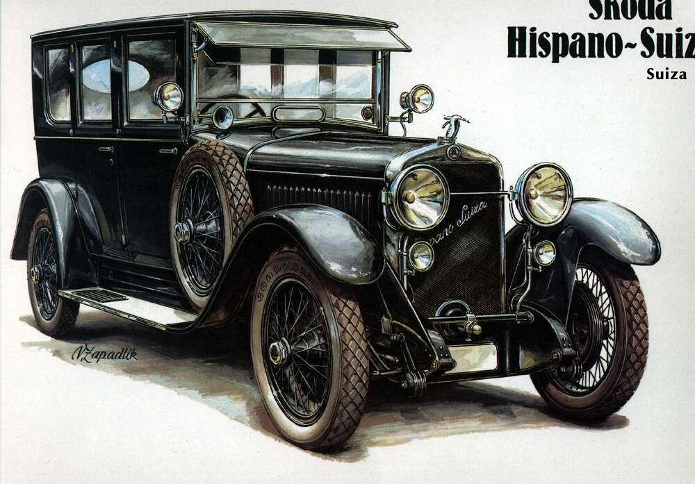 картина-постер Перший автомобіль компанії Skoda Hispano-Suiza