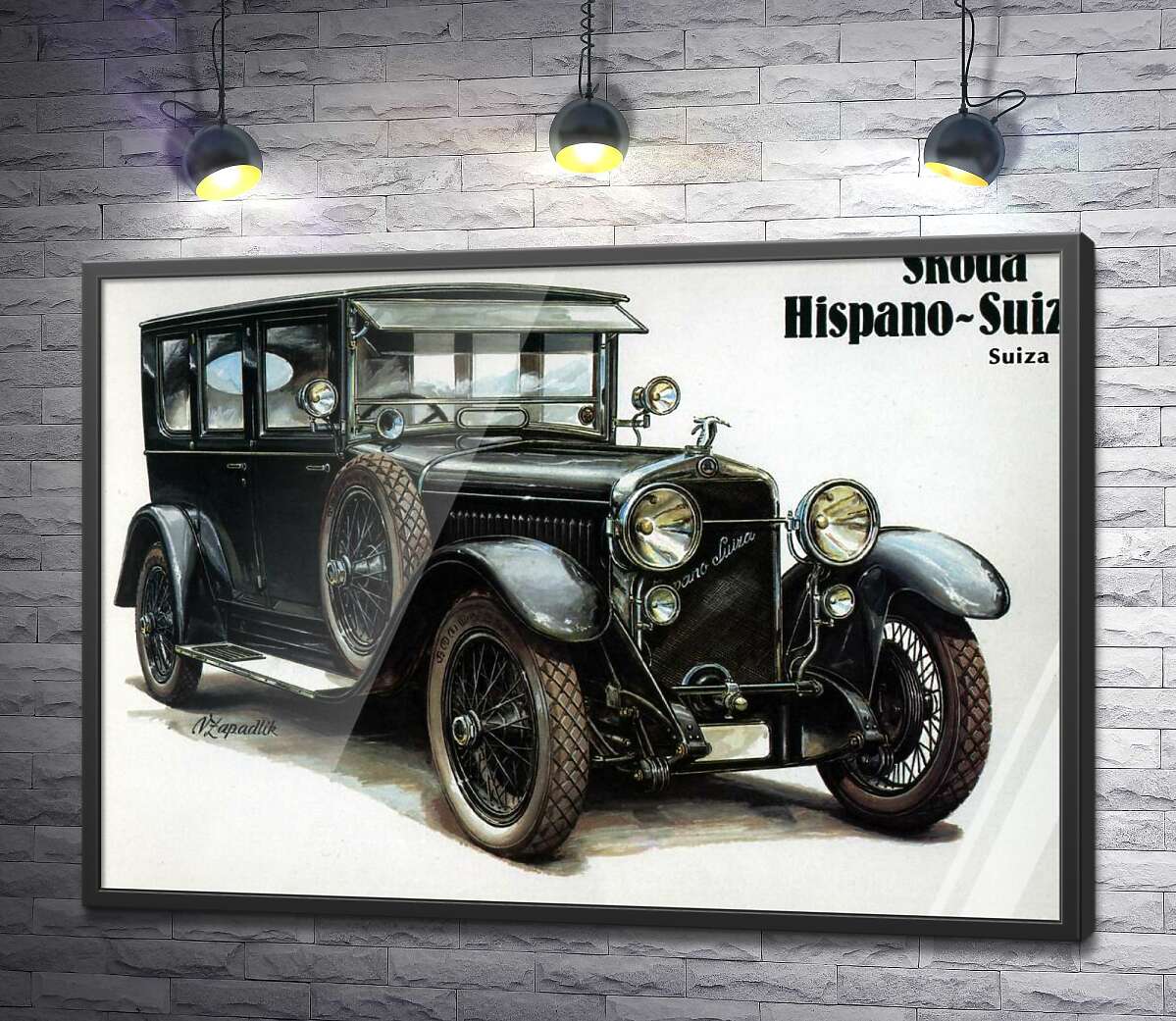 постер Первый автомобиль компании Skoda Hispano-Suiza