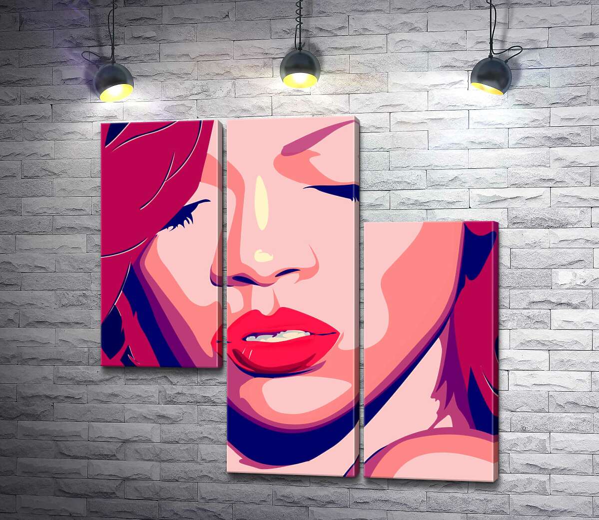 модульная картина Яркий портрет певицы Рианны (Rihanna) (Модуль №13)