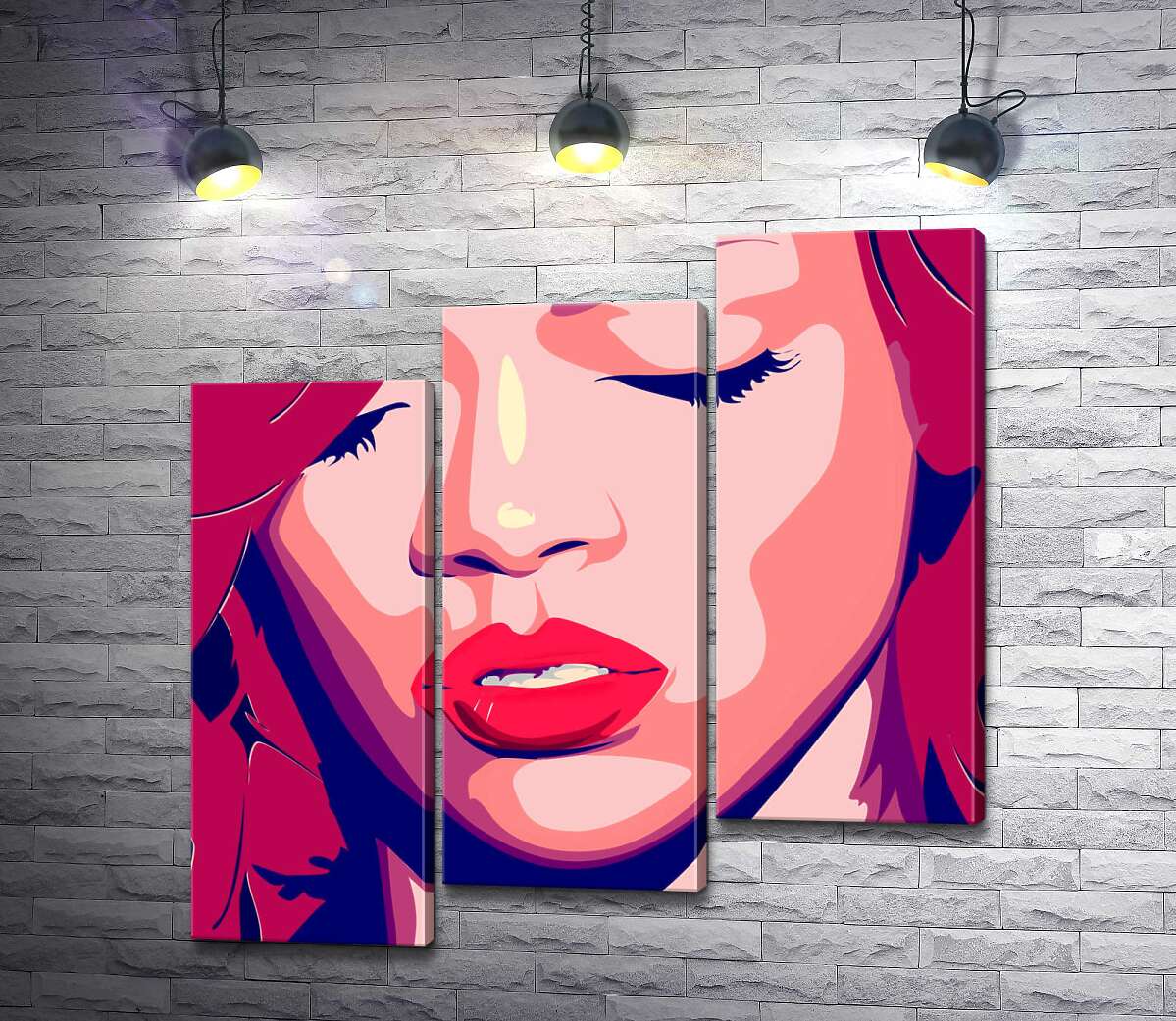 модульна картина Яскравий портрет співачки Ріанни (Rihanna) (Модуль №14)