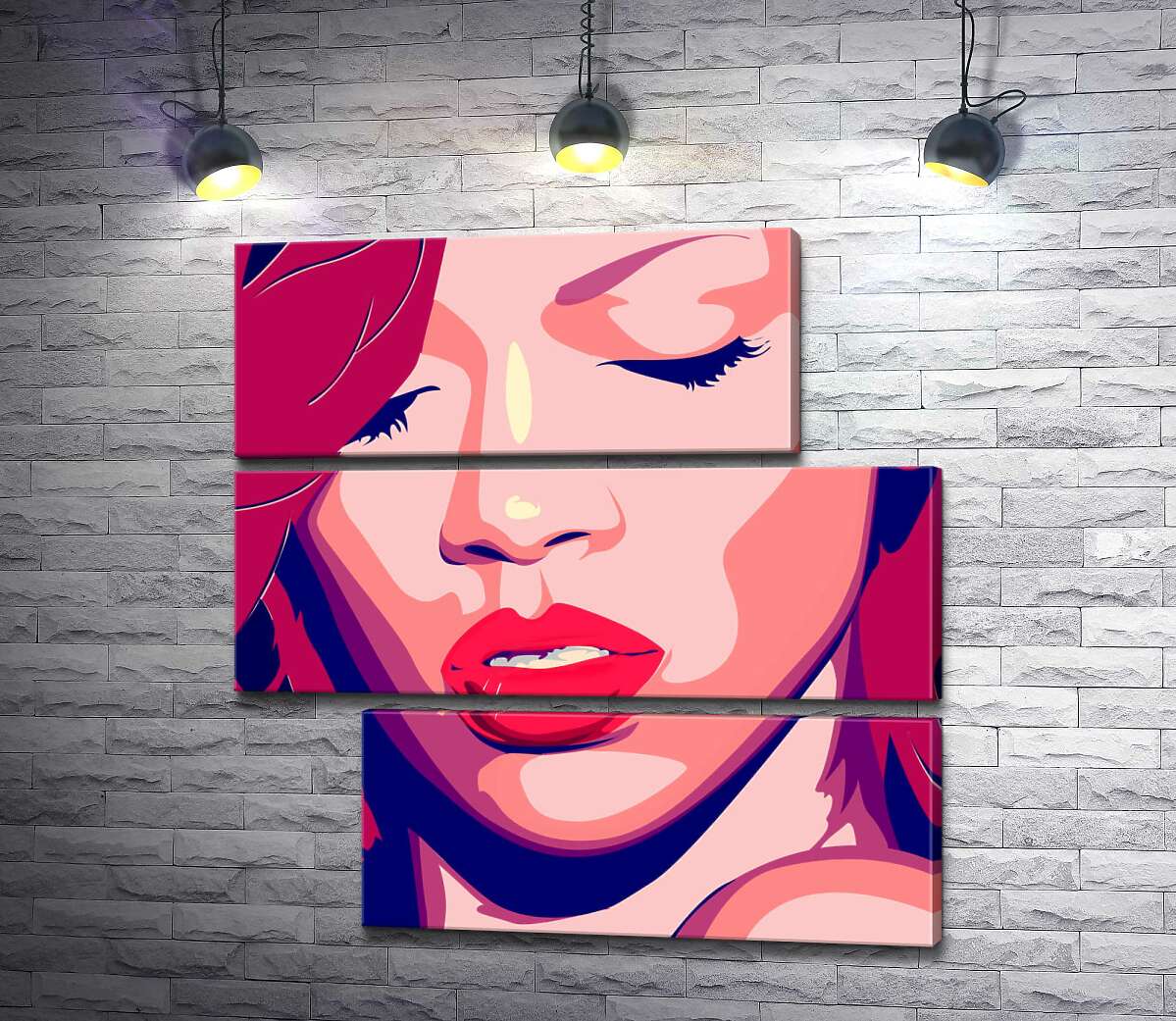 модульная картина Яркий портрет певицы Рианны (Rihanna) (Модуль №16)