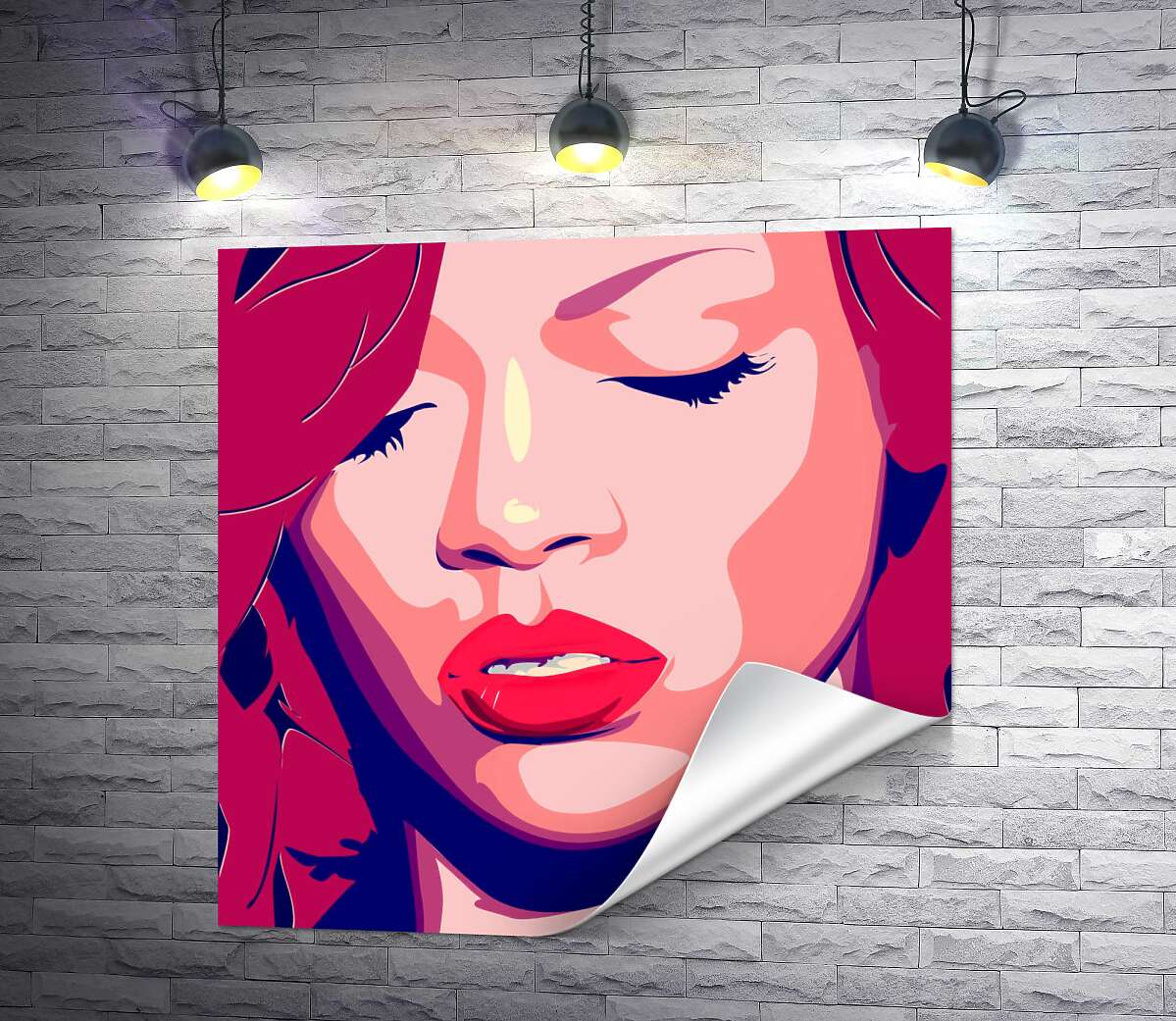 печать Яркий портрет певицы Рианны (Rihanna)