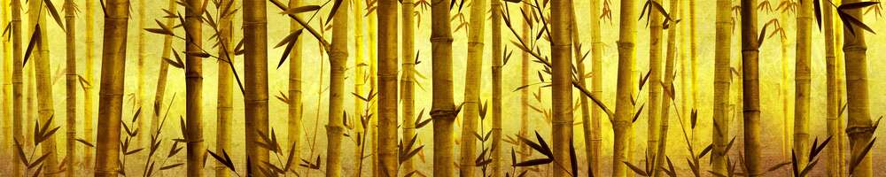 картина-постер Бамбуковый лес в желтых оттенках