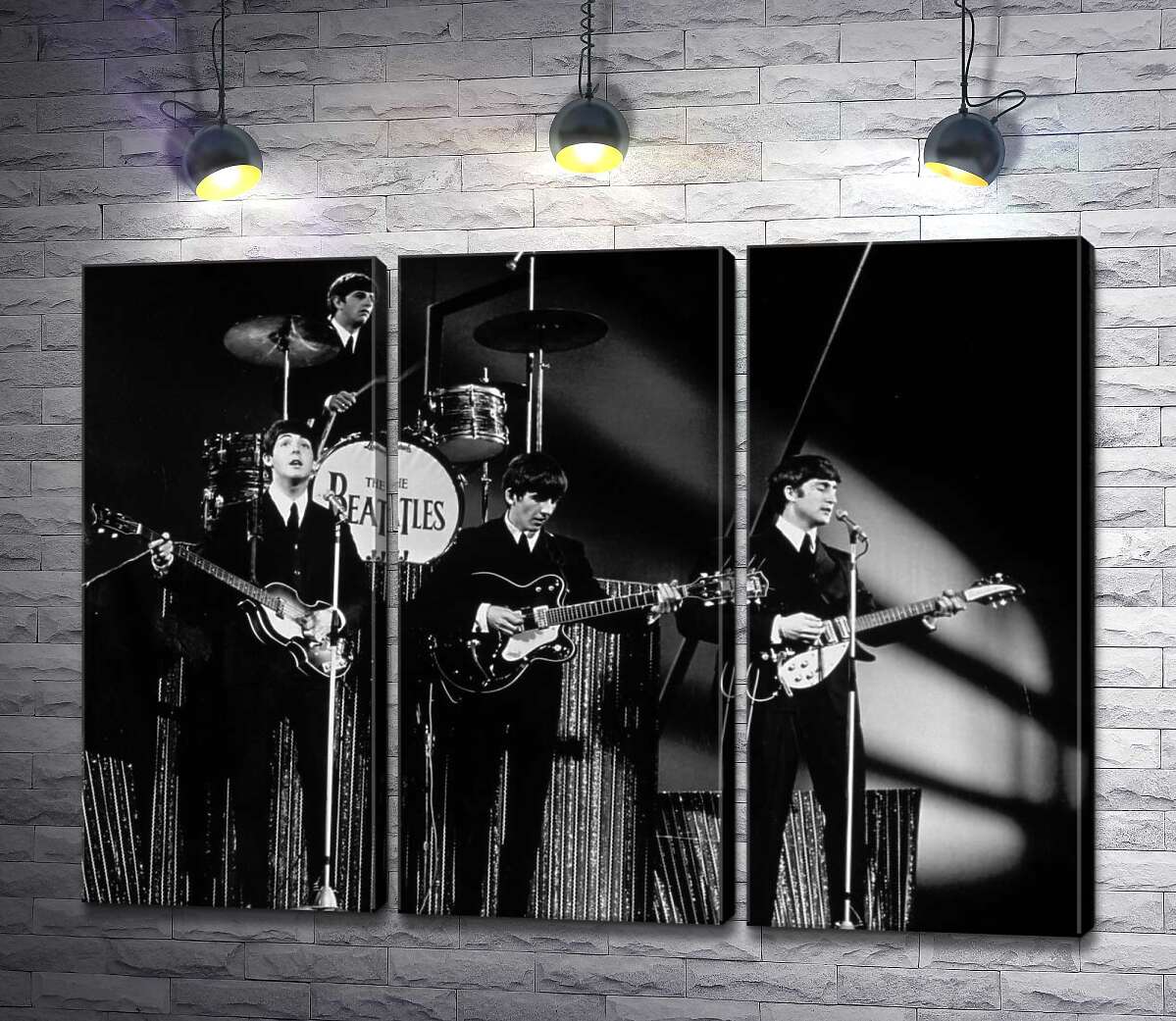 модульна картина Молода група The Beatles на своєму концерті