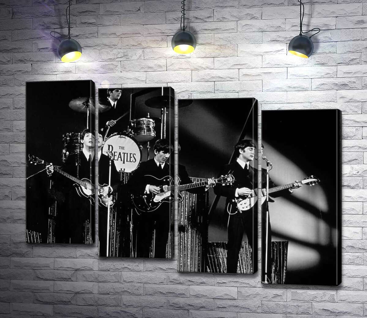 модульна картина Молода група The Beatles на своєму концерті (Модуль №19)