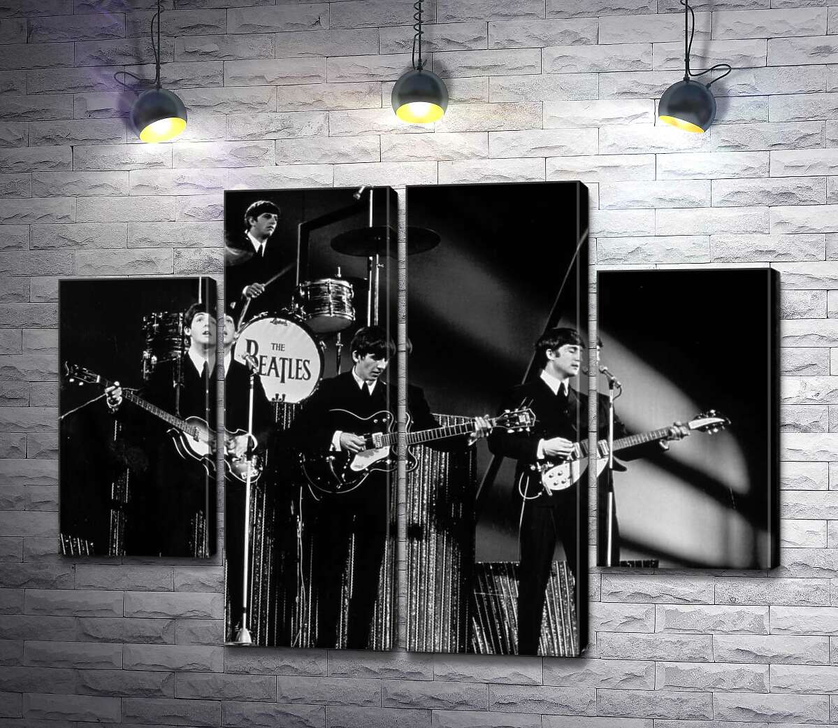 модульная картина Молодая группа The Beatles на своем концерте (Модуль №20)