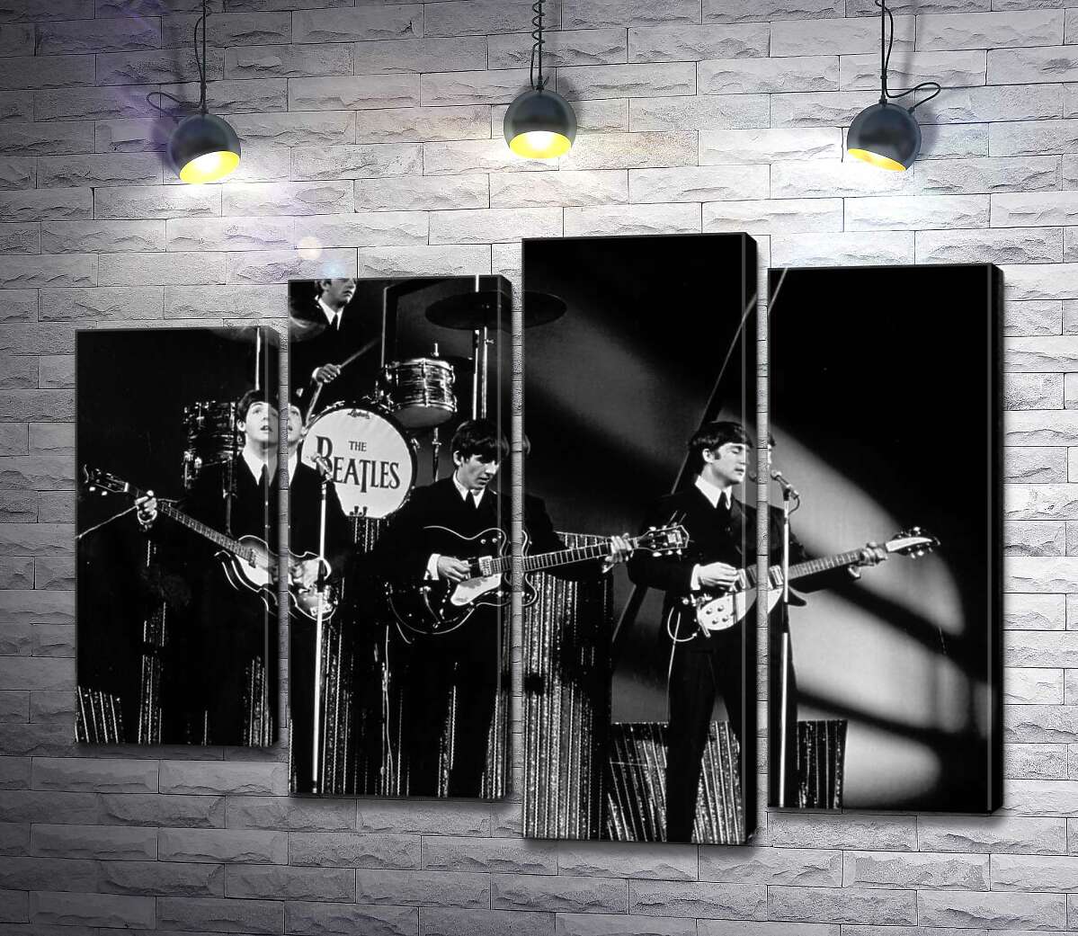 модульна картина Молода група The Beatles на своєму концерті (Модуль №3)
