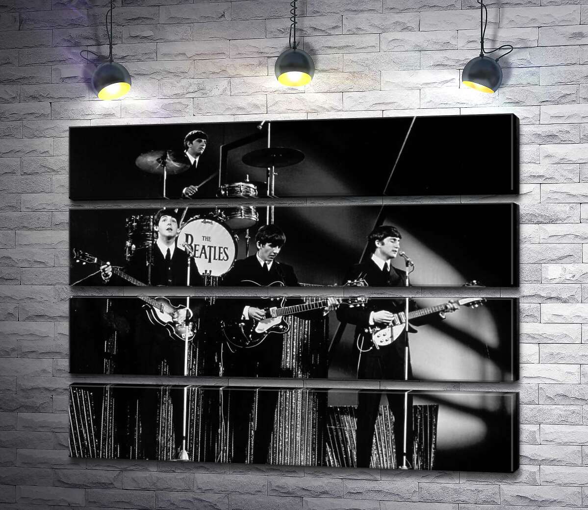 модульная картина Молодая группа The Beatles на своем концерте (Модуль №22)