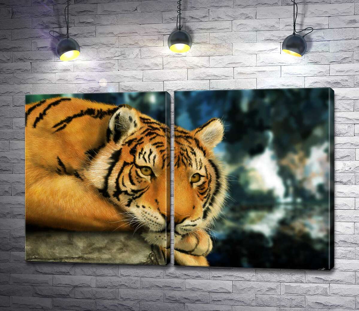модульная картина Бенгальский тигр отдыхает