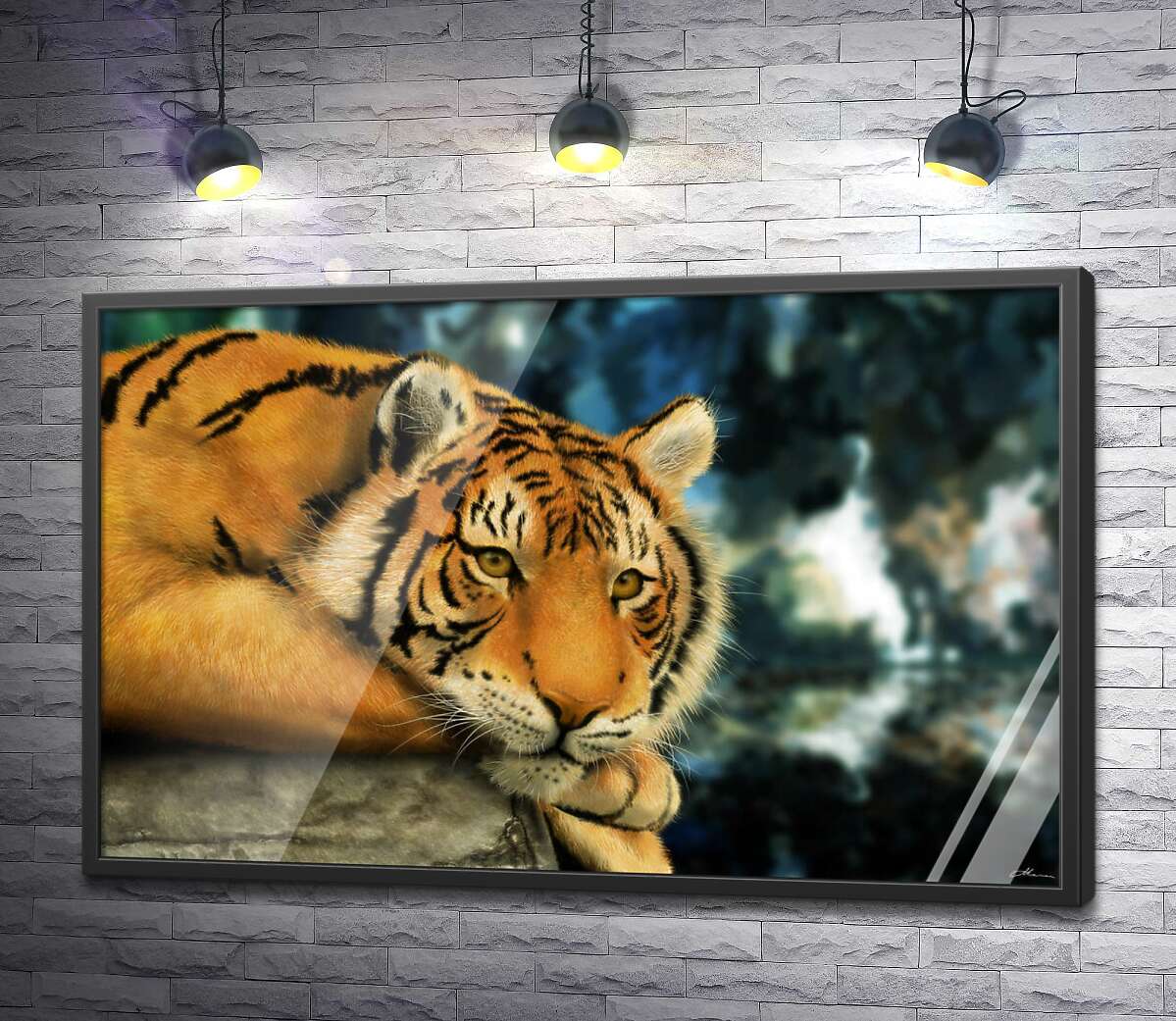 постер Бенгальский тигр отдыхает