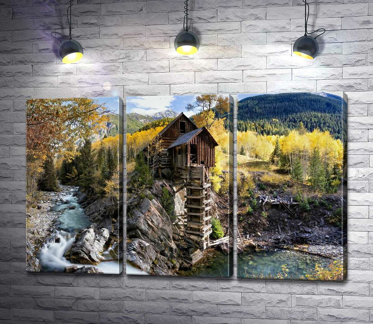 модульна картина Кришталевий млин (Crystal Mill) серед осінніх гір штату Колорадо