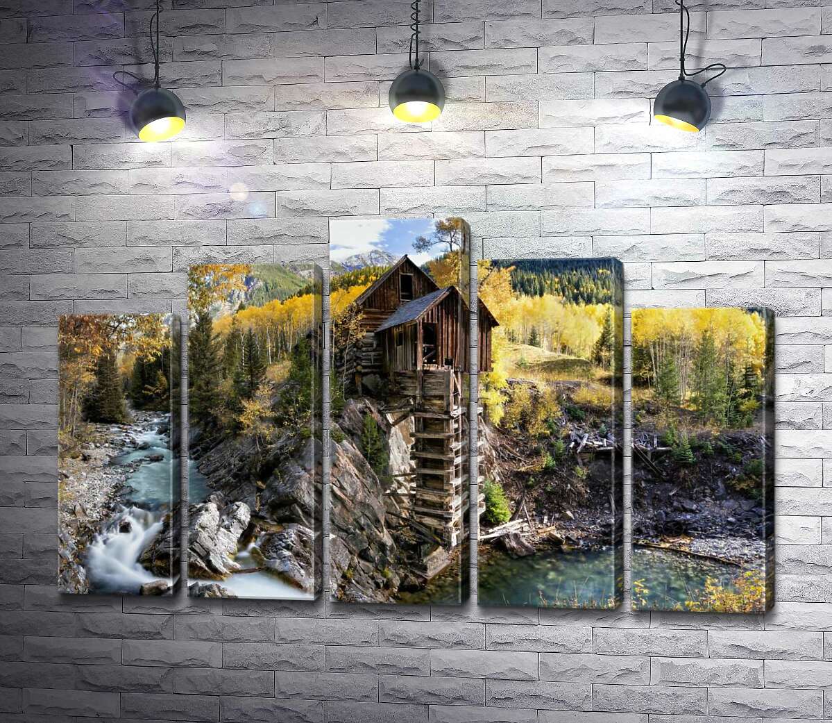 модульна картина Кришталевий млин (Crystal Mill) серед осінніх гір штату Колорадо (Модуль №29)