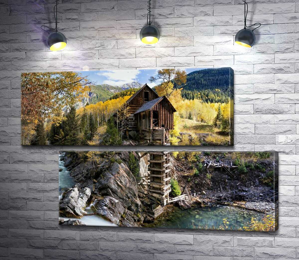 модульна картина Кришталевий млин (Crystal Mill) серед осінніх гір штату Колорадо (Модуль №8)