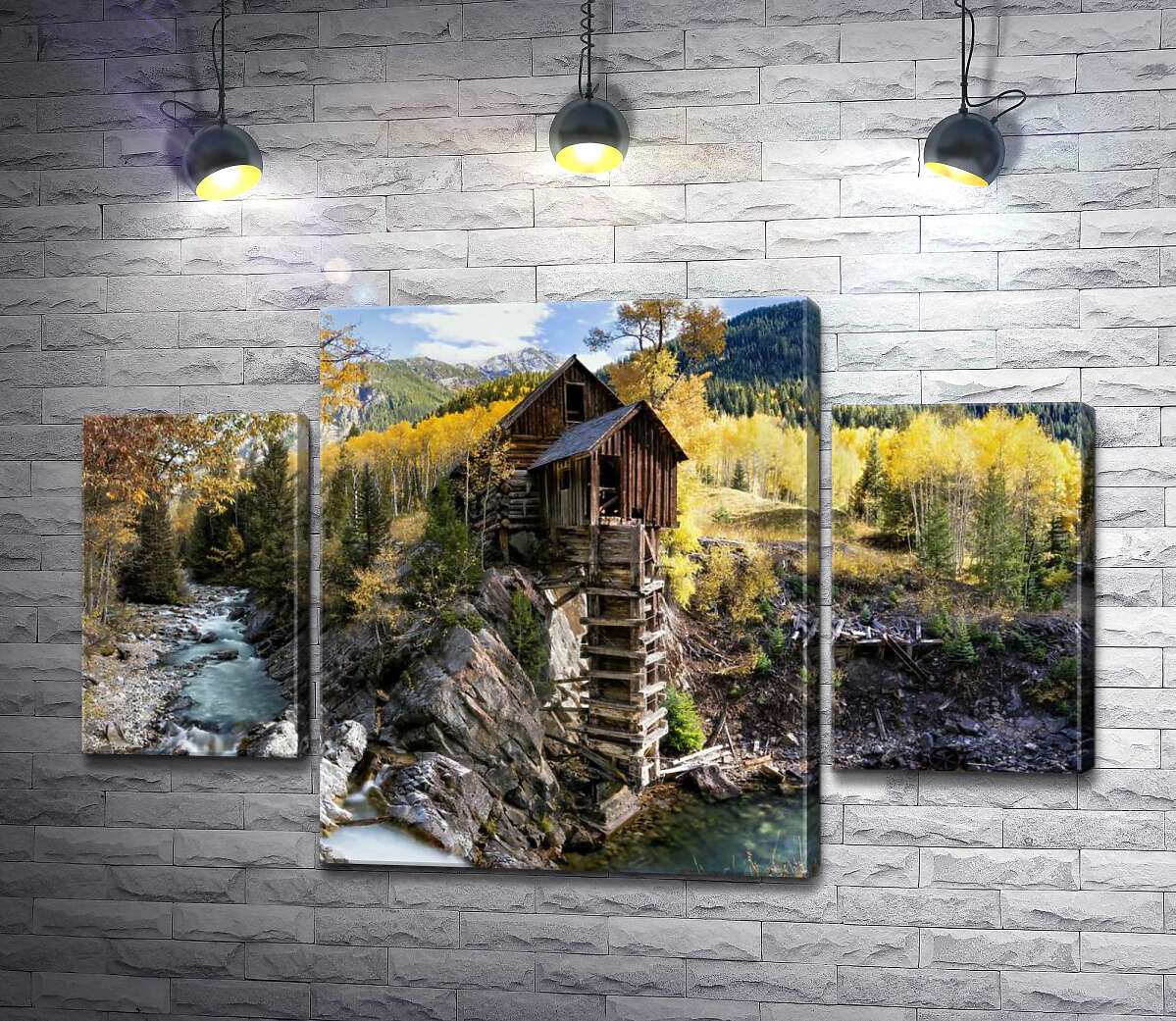 модульна картина Кришталевий млин (Crystal Mill) серед осінніх гір штату Колорадо (Модуль №5)