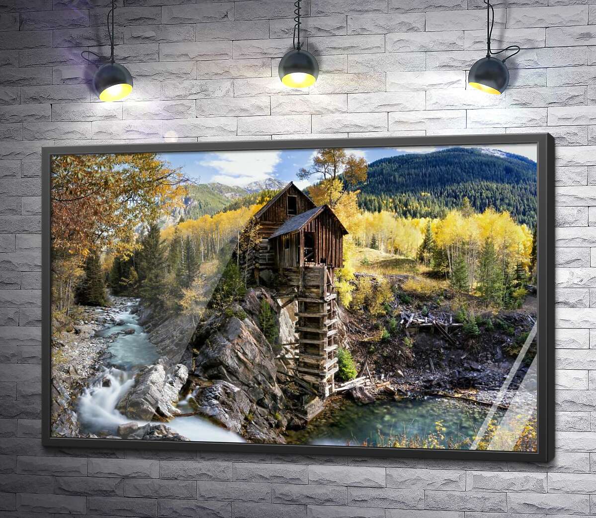 постер Хрустальная мельница (Crystal Mill) среди осенних гор штата Колорадо