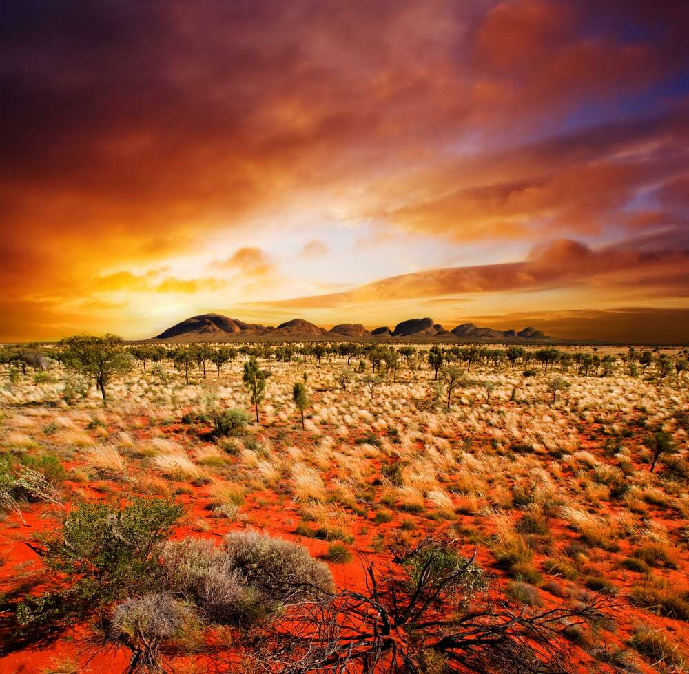 картина-постер Огонь неба и ландшафта Австралии
