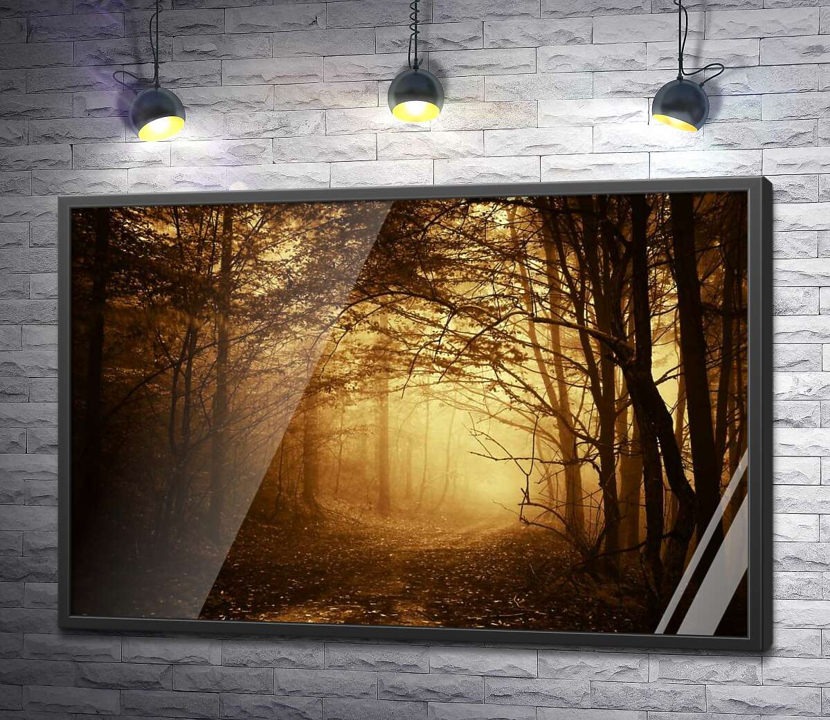 постер Тропа в туманную чащу леса