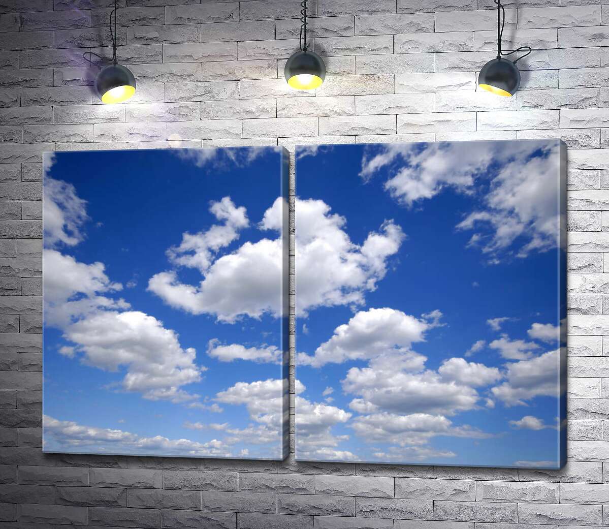 модульная картина Белые перины облаков на бескрайнем небе