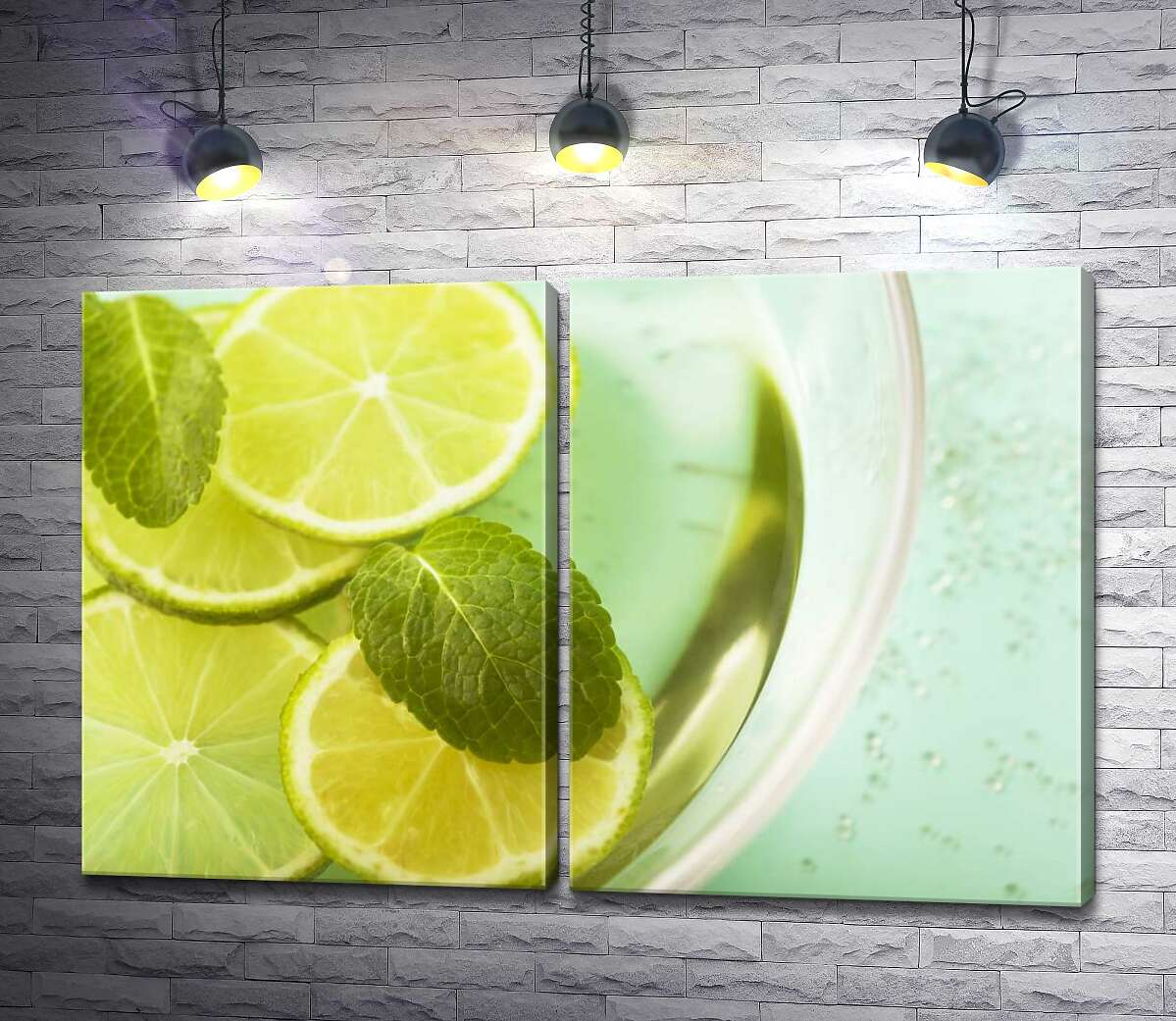 модульная картина Освежающий напиток с лаймом и мятой
