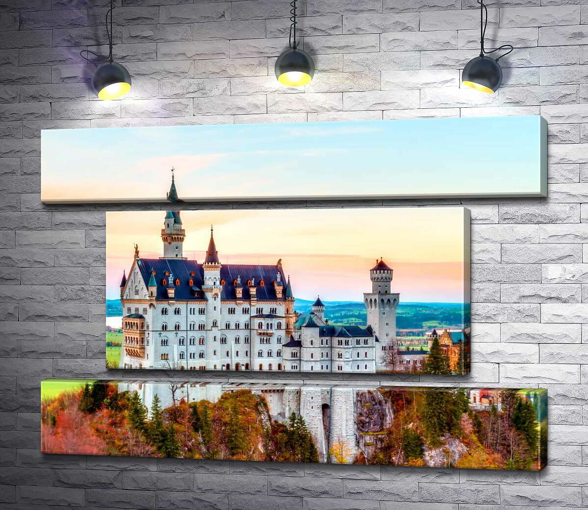 модульная картина Осень на холмах вокруг замка Нойшванштайн (Neuschwanstein) (Модуль №18)