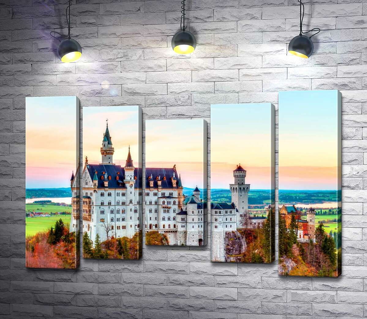 модульна картина Осінь на пагорбах навколо замку Нойшванштайн (Neuschwanstein) (Модуль №27)