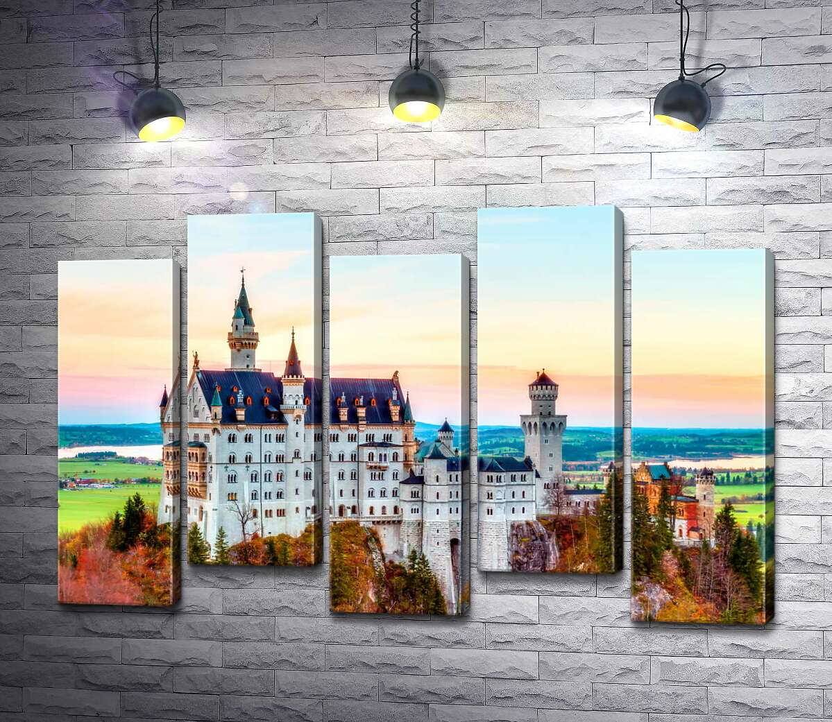 модульна картина Осінь на пагорбах навколо замку Нойшванштайн (Neuschwanstein) (Модуль №30)