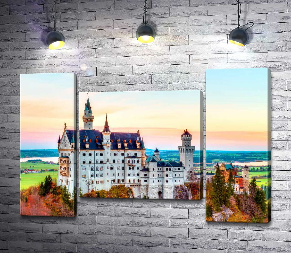 модульна картина Осінь на пагорбах навколо замку Нойшванштайн (Neuschwanstein) (Модуль №11)