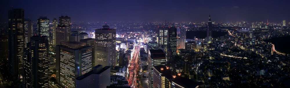 картина-постер Напряженный трафик мегаполиса Токио