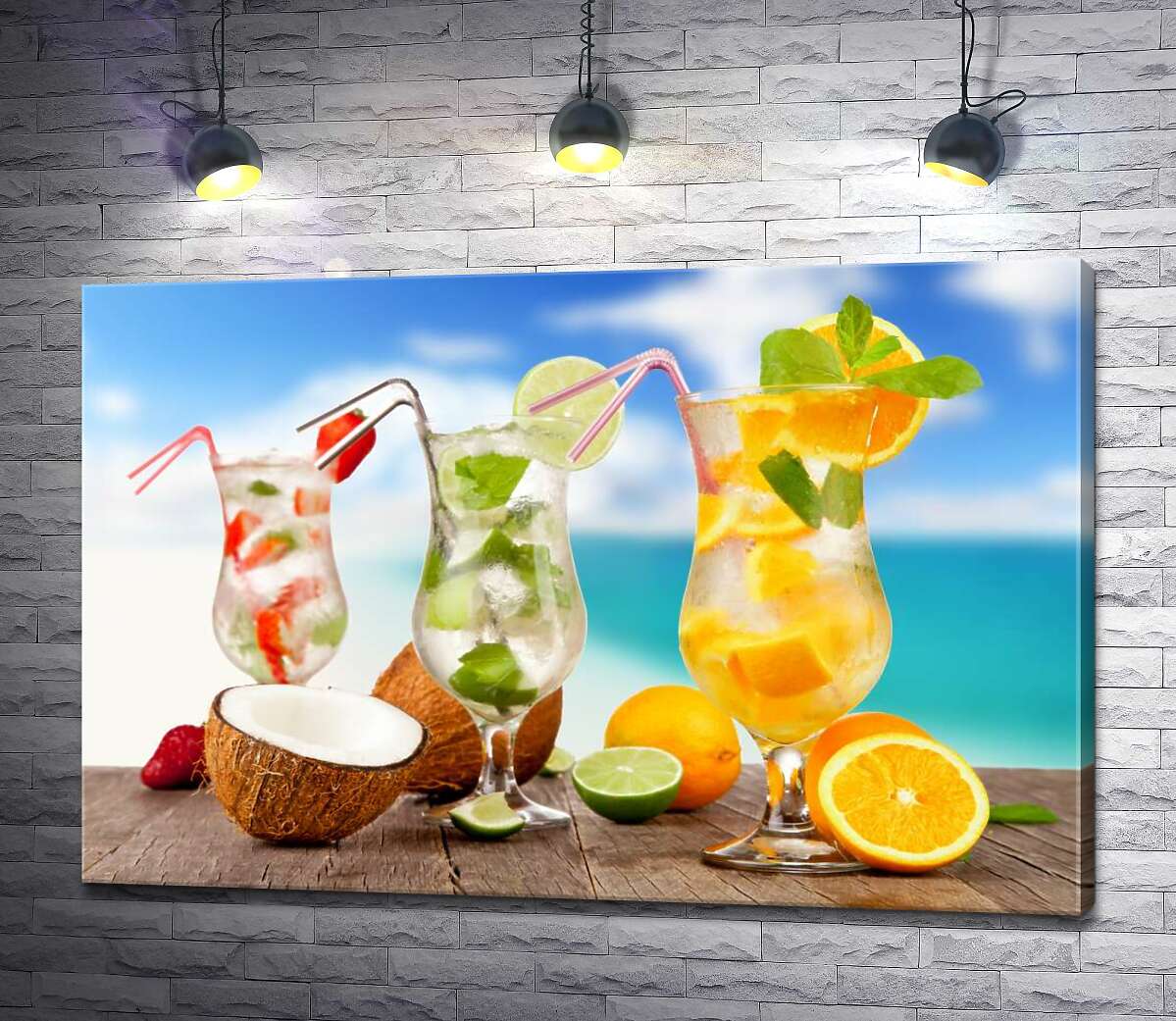картина Тропічна прохолода фруктово-ягідних коктейлів